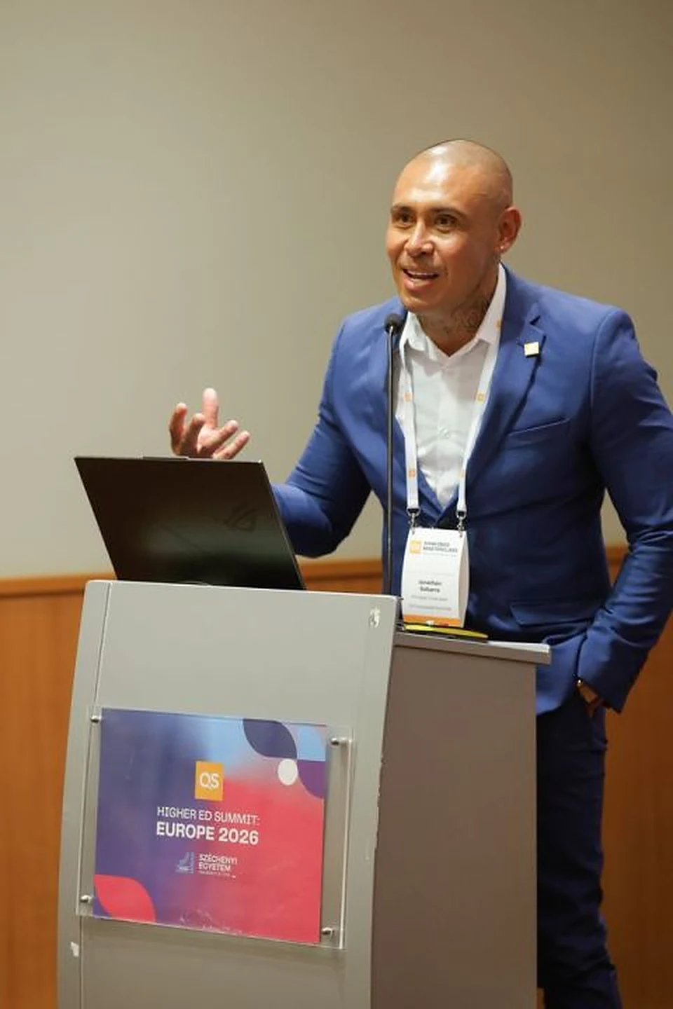 Jonathan Sabarre speaking at the QS Higher Ed Summit Europe 2026